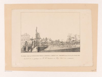 Prinsesse Marianne og hendes mand Prins Alberts indtræden i Utrecht, 1830 Den højtidelige indtræden af ​​H.H.K.K.H.H. Prins og Prinser Albert af Preussen i Utrecht den 2. oktober 1830 (titel på objekt) af Albertus Verhoesen