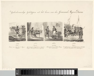 Tegnefilm om General Daine Mindeværdige tider i generalmajor Daines liv (titel på objekt) af Albertus Verhoesen