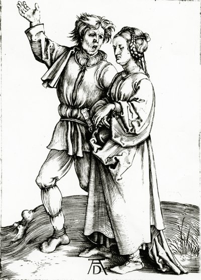 Et rustikt par, graveret af Johannes Wierix, ca. 1565 (stik) af Albrecht (after) Durer or Duerer
