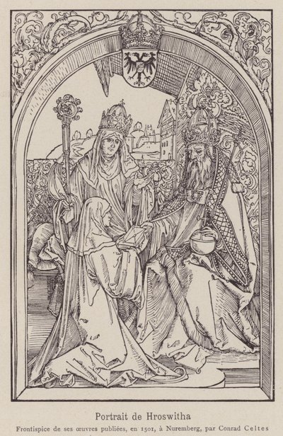 Hrotsvitha af Gandersheim af Albrecht (after) Durer or Duerer