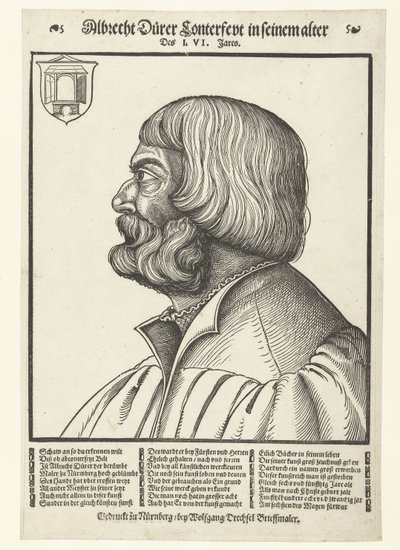 Portræt af Albrecht Dürer (1471-1528) af Albrecht (after) Durer or Duerer
