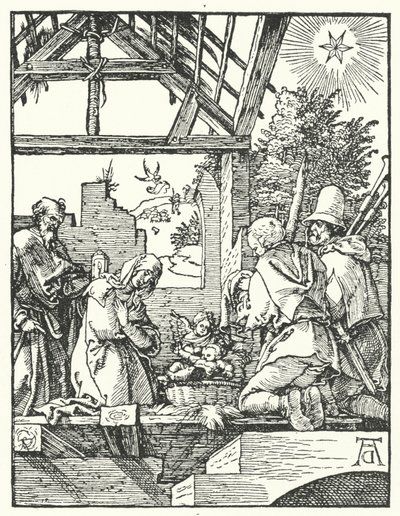 Hyrdernes tilbedelse (gravering) af Albrecht (after) Durer or Duerer
