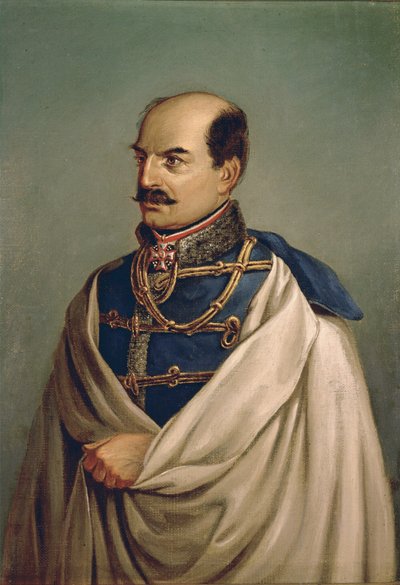 Feldzeugmeister Joseph greve Jellacic, Banus af Kroatien ... (maleri på lærred) af Albrecht Adam