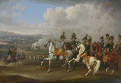 General von Bellegarde og hans officerer under et slag af Albrecht Adam