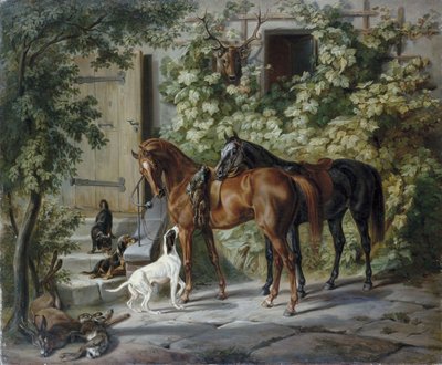 Heste på verandaen af Albrecht Adam