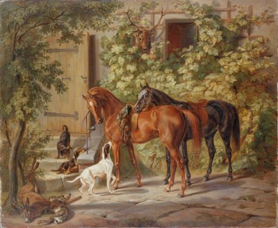 Heste ved våbenhuset