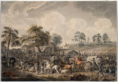 La Grande Armee krydsede Daugava-floden (eller Western Dvina) den 24. juli 1812 (Den franske hær krydsede Daugava-floden den 24. juli af Albrecht Adam