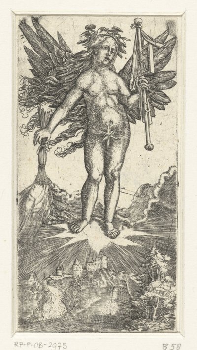 Allegorisk kvindeskikkelse med vinger af Albrecht Altdorfer