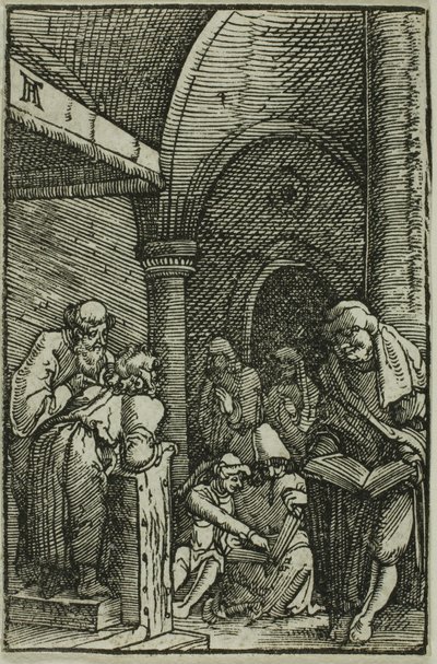 Kristus blandt lægerne, fra Menneskets fald og forløsning af Albrecht Altdorfer