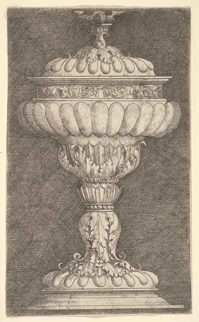 Dækket bæger med en bevinget kugle på toppen.n.d. af Albrecht Altdorfer