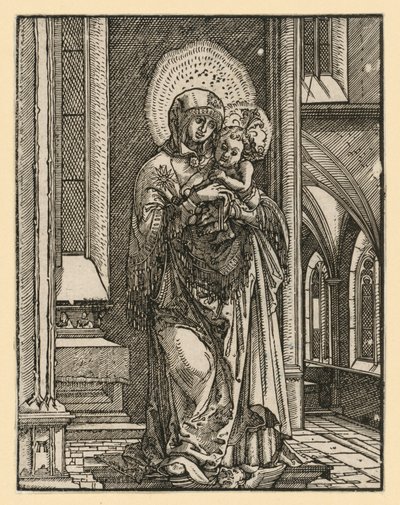 „Den smukke Maria fra Regensburg“ i kirken af Albrecht Altdorfer