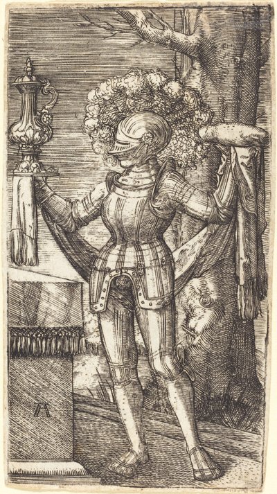 Ridder i rustning med brød og vin af Albrecht Altdorfer
