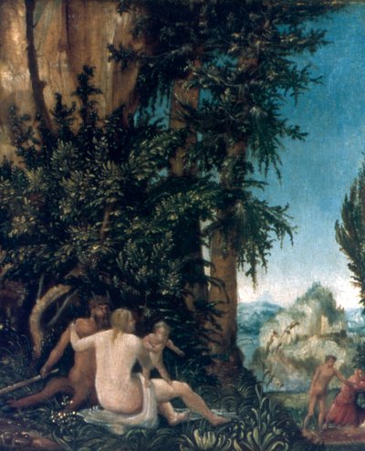 Landskab med familie af Satyrer, 1507 af Albrecht Altdorfer