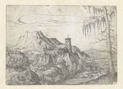 Landskab med stort slot af Albrecht Altdorfer