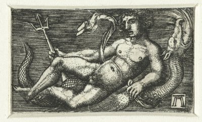 Tilbagelænet Neptun af Albrecht Altdorfer