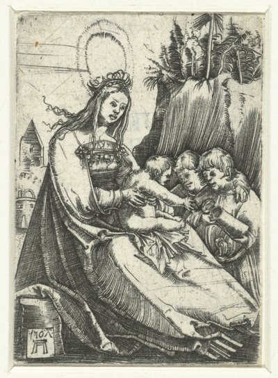Maria med Kristusbarnet og to drenge af Albrecht Altdorfer