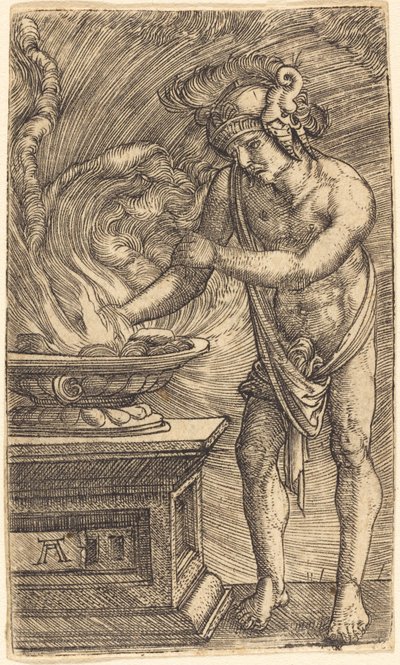 Mucius Scaevola brænder sin hånd af Albrecht Altdorfer