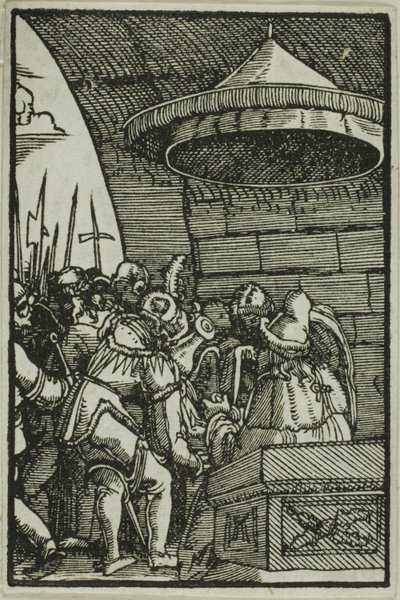 Pilatus vasker sine hænder, fra menneskets fald og forløsning af Albrecht Altdorfer