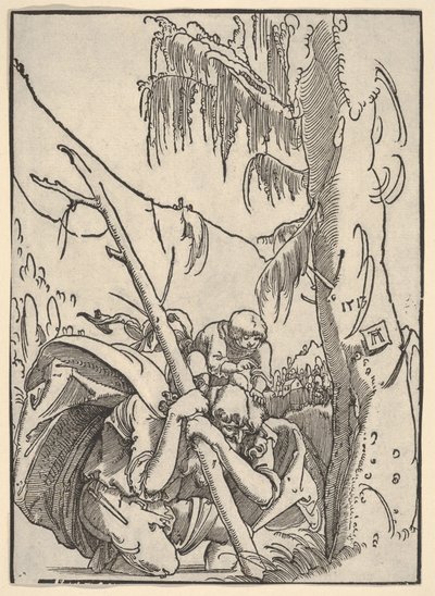Sankt Kristoffer bærer det lille Jesusbarn af Albrecht Altdorfer