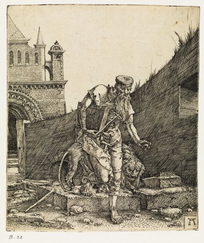 Sankt Jerome går i en kirkegård før 1519. af Albrecht Altdorfer