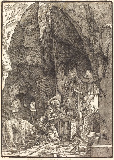 Sankt Hieronymus i en hule af Albrecht Altdorfer