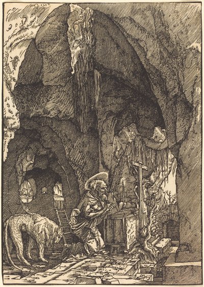 Den hellige Hieronymus i en hule af Albrecht Altdorfer