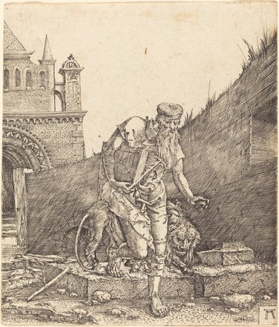 Sankt Hieronymus i en gårdhave af Albrecht Altdorfer
