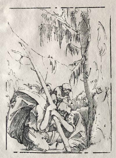 St. Christopher krydser vandet med Kristus på sine skuldre af Albrecht Altdorfer