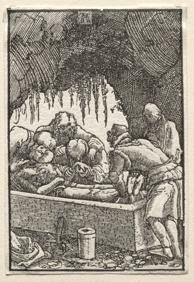 Menneskets fald og forløsning: Kristi begravelse, ca. 1515. af Albrecht Altdorfer