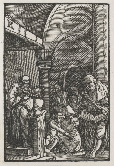Menneskets fald og forløsning: Kristus disputerer med lægerne, ca. 1515. af Albrecht Altdorfer