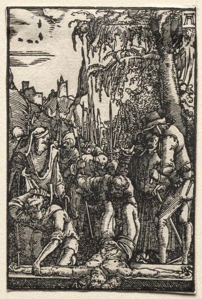 Menneskets fald og forløsning: Kristus naglet til korset, ca. 1515. af Albrecht Altdorfer