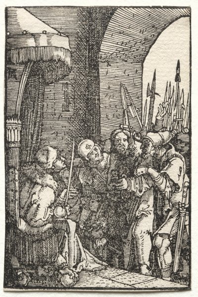 Menneskets fald og forløsning: Kristus før Pilatus, ca. 1515. af Albrecht Altdorfer