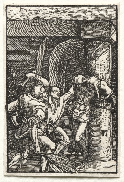 Menneskets fald og forløsning: Kristi flagelation, ca. 1515. af Albrecht Altdorfer