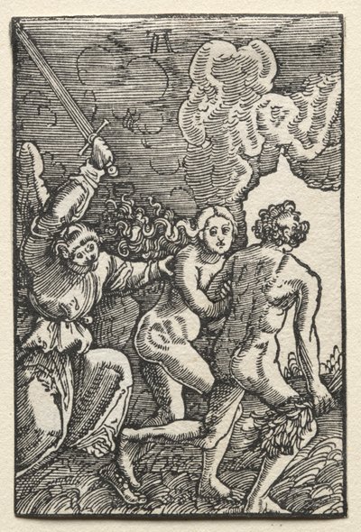 Menneskets fald og forløsning: Uddrivelsen fra Eden, ca. 1515. af Albrecht Altdorfer