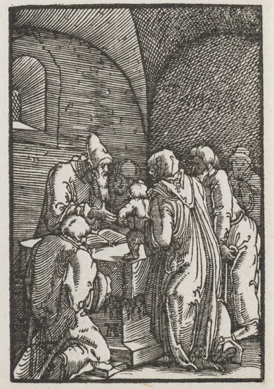 Menneskets fald og forløsning: Præsentationen af Kristus i templet, ca. 1515. af Albrecht Altdorfer