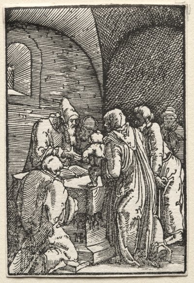 Menneskets fald og forløsning: Præsentationen af Kristus i templet, ca. 1515. af Albrecht Altdorfer