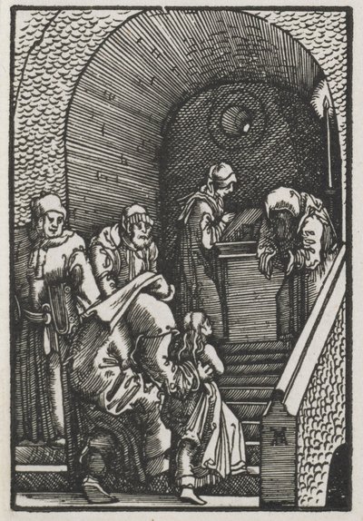 Menneskets fald og forløsning: Præsentationen af jomfruen i templet, 1515. af Albrecht Altdorfer