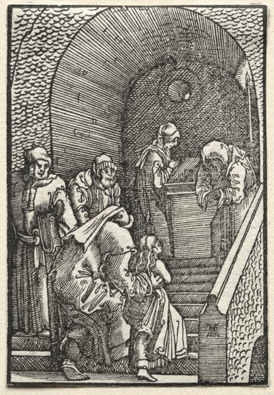 Menneskets fald og forløsning: Præsentationen af jomfruen i templet, 1515. af Albrecht Altdorfer