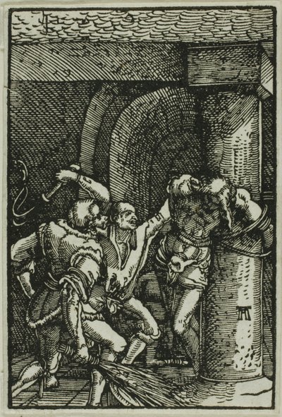 Flageleringen, fra Menneskets Fald og Forløsning af Albrecht Altdorfer