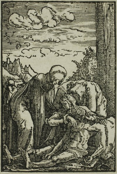 Jomfruens klagesang, fra Menneskets Fald og Forløsning af Albrecht Altdorfer