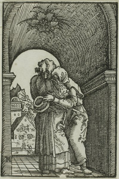 Mødet mellem Joachim og Anne, fra Menneskets fald og forløsning af Albrecht Altdorfer