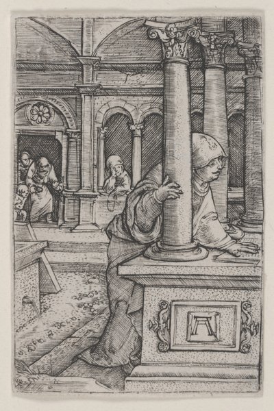 Jomfruen søger Jesus i templet af Albrecht Altdorfer