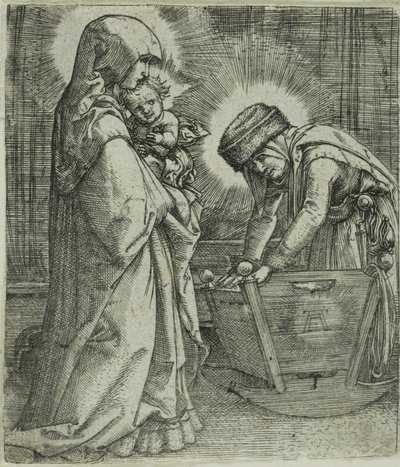 Jomfruen og barnet med Sankt Anne ved vuggen af Albrecht Altdorfer