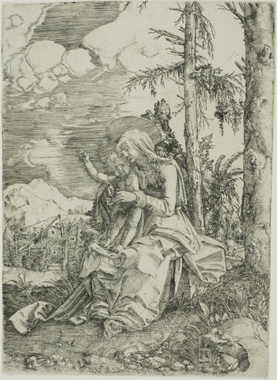 Jomfruen med det velsignende barn i et landskab af Albrecht Altdorfer