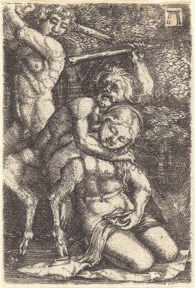 To Satyrer, der kæmper om en nymfe af Albrecht Altdorfer