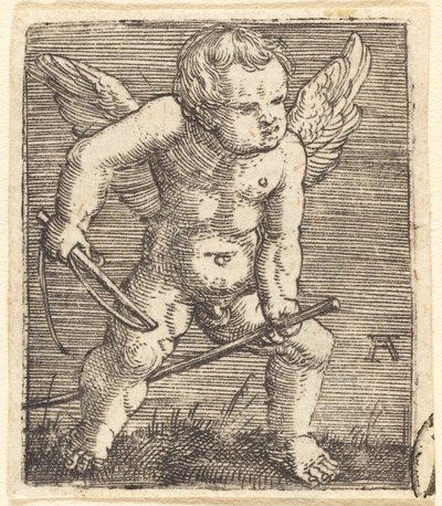 Winged Genii med hobbyhest og pisk af Albrecht Altdorfer