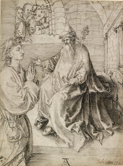 En ung, der knæler foran en Potentate, c1490
