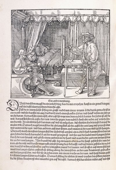 En tegner tegner et portræt ved hjælp af en tegneramme, 1525 af Albrecht Dürer
