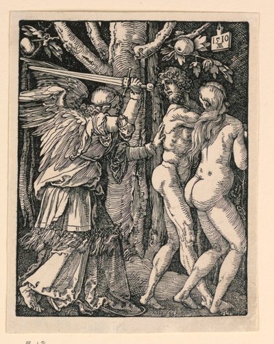 Adam og Eva fordrevet fra Paradiset, fra The Little Passion-serien af Albrecht Dürer