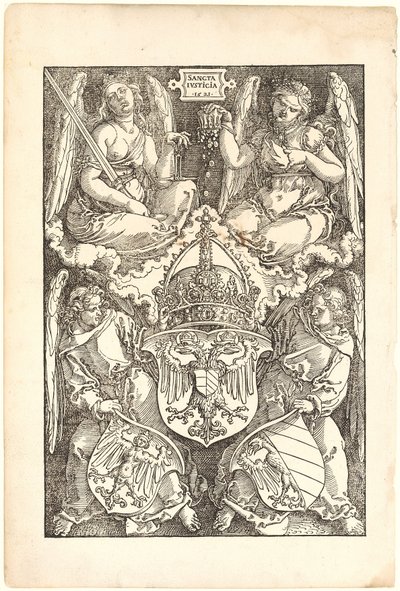 Allegori med rigets og byen Nürnbergs våbenskjold af Albrecht Dürer